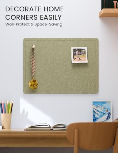 Fluxynara 23.6" x 17.1" Bulletin Board, Olive Green