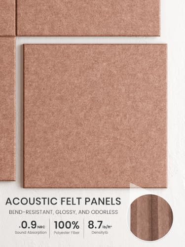 Bumusty 48"x 36" Large Felt Bulletin Board Tiles, Terracotta