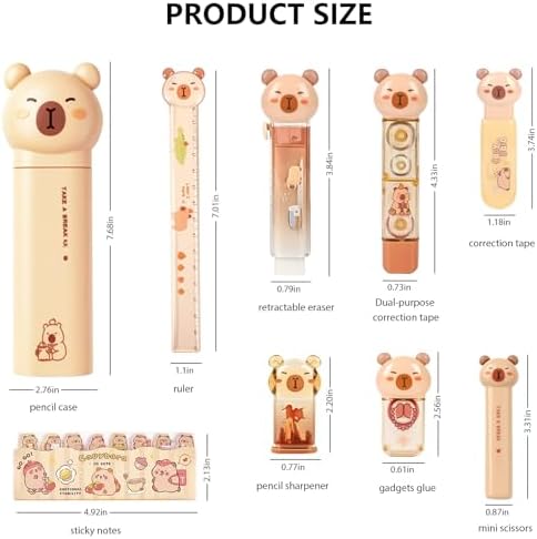 Capybara Stationery Set, Cute School Supplies Gift for Students