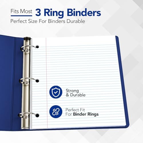 Kaisa Filler Paper Notebook Paper College Ruled 8"x10.5" Loose Leaf Paper for 3-Ring Binders 1800 Sheet/pack,12pack (Total 1800 Sheets)