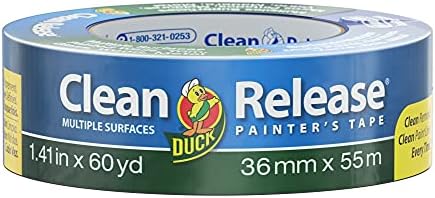 Duck Clean Release Blue Painters Tape, Masking Tape For Paint Projects, 1.5 in (1.41 in x 60 yd) Single Roll, 240194
