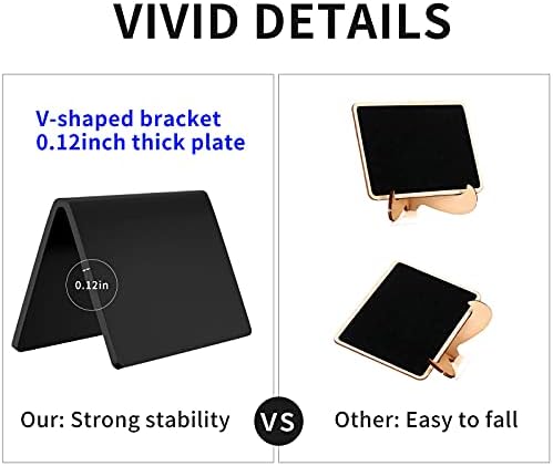 AITEE 10 Pack Acrylic Mini Chalkboard Signs Small Tent Blackboard V-Shaped