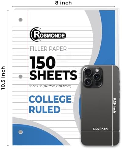 Rosmonde 86400 Sheets(Pallet) Loose Leaf Paper Bulk, 576 Pack,College Ruled