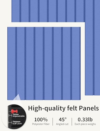 48" x 48" Cork Board Alternative, 16 Pack Felt Bulletin Board Tiles with 30 Adhesive Tabs Wall Push Pin Board for Office Classroom Bedroom Decor