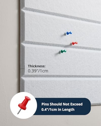 Cork Board, 48"x36" Felt Bulletin Board with Self Adhesive White
