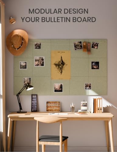 Fluxynara Felt Bulletin Board & Cork Board Alternative, Sage Green