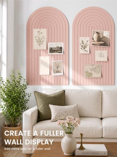 Large Arched Felt Bulletin Board 47.2''×25.5'', Pink