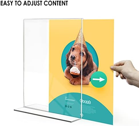 Relx Acrylic Sign Holder 8.5 x 11, Plastic Frame Flyer Holder, Double Frames Clear Acrylic Display Stand for Store, Restaurant (6 pack)