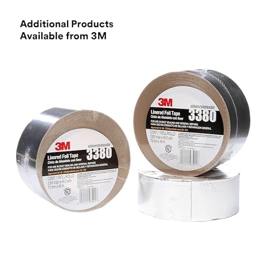 3M Aluminum Foil Tape 3380, Silver, 72 mm x 45 m, 3.25 mil, 1 Roll