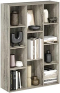 Furinno LUDER Book Shelf, 11-Cube Bookshelf, Reversible Bookcase, 9.4 x 29.1 x 41.7, Easy Assembly, for Living Room, Bedroom, Home Office, French Oak