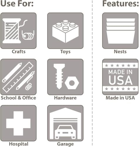 Akro-Mils 30110 Heavy Duty Plastic Shelf Bins, 12"x 3"x 4", Clear, 24-Pack