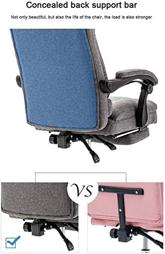 Chair with High Back Large Seat and Tilt Function Office Chair Linkage Arm Adjustable Height Seat with Footrest Suitable for Home Office Desk Chairs (Color : Blue) (Black)