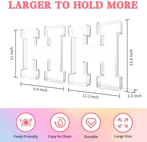 13.8" Acrylic Letter Charcuterie Tray,Fillable Alphabet Box (Letter H)