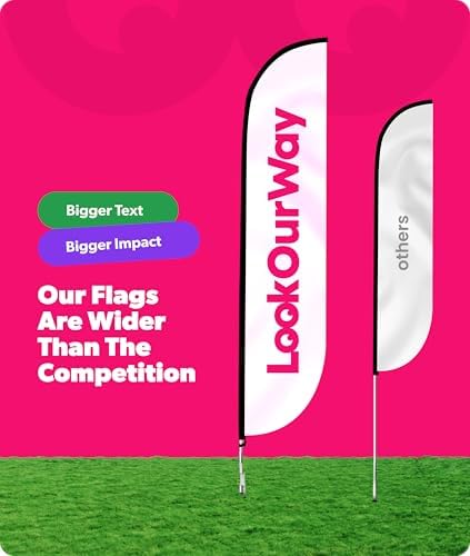 LookOurWay Feather Flag, 12-Ft, Tax Service Blue & Red