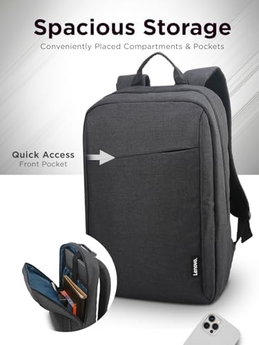 Lenovo Laptop Backpack B210, 15.6-Inch Laptop/Tablet, Durable, Water-Repellent, Lightweight, Clean Design, Sleek for Travel, Business Casual or College, GX40Q17225, Black