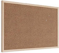 U Brands Cork Bulletin Board, 36" x 24" Inches, Light Birch Wood Frame