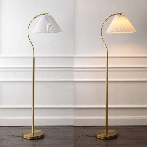 JONATHAN Y Devon 60.5" Modern Glam Arc Floor Lamp, Brass Gold