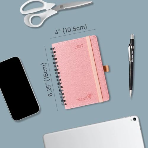 POPRUN 2027 Pocket Calendar, 4" x 6.25" Small Weekly Planner, Mini Agenda