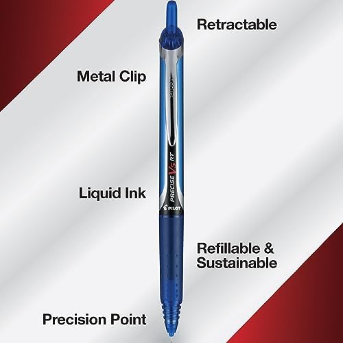 PILOT Precise V5 RT Refillable & Retractable Rolling Ball Pens,Extra Fine Point Pens,0.5 mm,Assorted - Ideal for School,Journaling & Office Writing,(Pack of 144)
