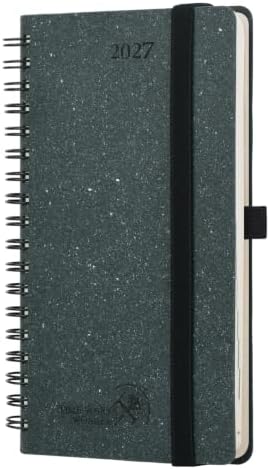 POPRUN 2027 Recycled Pocket Planner (Slim Size 3.5'' x 6.5'') Calendar Book