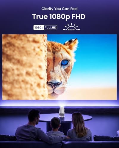 Roku TV 1080P FHD Mini Smart Projector with Wi-Fi and Bluetooth