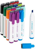 U Brands Dry Erase Markers Chisel Tip Set, 16 Pack, Assorted Colors, Whiteboard Pens with Chisel Point and Built In Eraser Caps, Low Odor Ink, Dry Erase Markers For Classroom, Office, Or Home