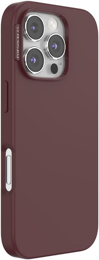 PopSockets iPhone 16 Pro Phone Case with MagSafe, Wireless Charging Compatible, Burgundy - Oxblood