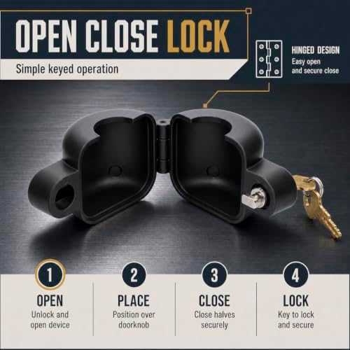 Prime-Line S 41888 Knob, Lock-Out Keyed Device, Diecast Metal, Matte Black Finish (Single Pack)
