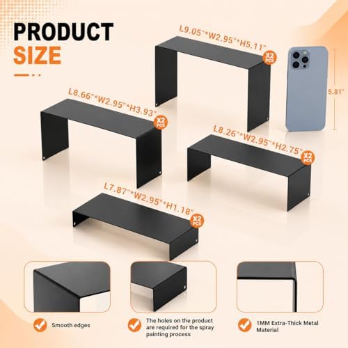 Gonice Display Risers, 8 PCS Black Cupcake Stand, Display Stand for Perfume