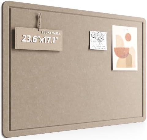 Fluxynara 23.6" x 17.1" Bulletin Board, Taupe