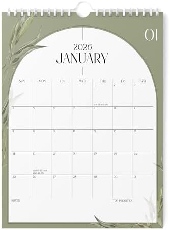 Karto Wall Calendar 2026 8.5x11 in - Boho Greenery