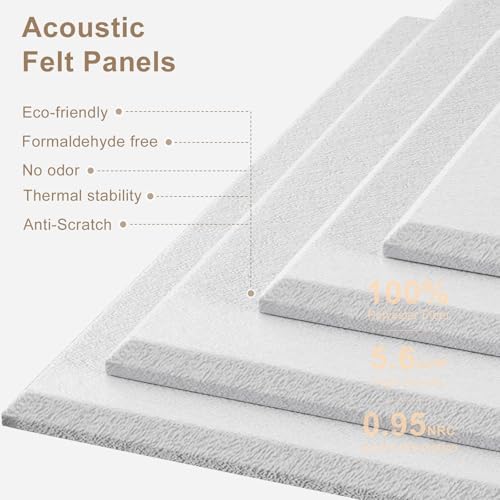 Large Felt Bulletin Board 48" x 36" Self Adhesive Cork Board Alternative 12 Pack Felt Wall Tiles Cork Boards For Walls Thick Slat Wall Panels For Home Office Classroom Decor Pin Board-Black