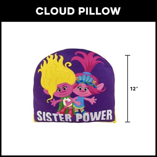 Northwest Trolls Sister Power Cloud Pillow 12" – Plush Kids Stuffed Toy, Colorful Cartoon Bedroom Decor, Gift for Girls & Trolls Fans