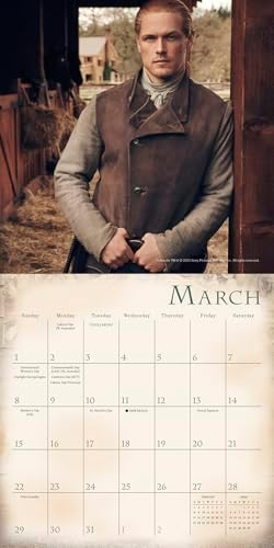 Outlander 2026 Mini Wall Calendar, TV Series Romance & Historical Drama, 7" x 7"