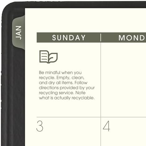 AT-A-GLANCE 2027 Planner, Monthly, 7" x 8.75", Tabbed, Unruled Daily Blocks, Recycled Black (70120G0527)