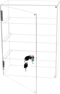 4 Shelf Acrylic Display Case with Lock, Cabinet for Collectibles | Clear lockable countertop showcase, vitrinas para colecciones, small case for figures, jewelry, bobblehead, perfume, knife