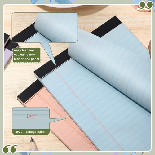 Lincia 12 Pcs 5x8 Colored Legal Pads Lined Note Pads, Retro Colors