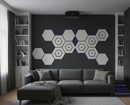 Decorative Wall Acoustic Panel. 12 x 10 x 0.4 inches with an artisan mirror design or floral design (Mirror-Design)