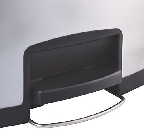 Rubbermaid Commercial Products Slim Jim Front Step-On Trash Can Stainless Steel 24 Gallon Black Indoor/Outdoor Waste Container for Office/Hospital/Mall/Kitchen