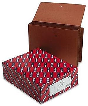 Smead End Tab Wallet, 5-1/4" Expansion, Flap and Cord Closure, Letter Size, Redrope, 10 per Box (71144)