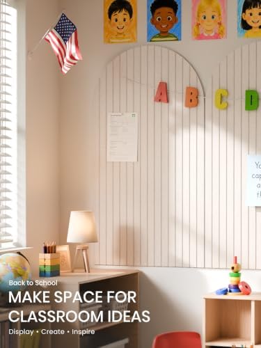 Large Arched Felt Bulletin Board 47.2''×25.5'', Oatmeal