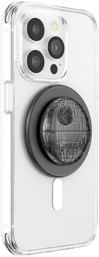 PopSockets Phone Grip for MagSafe, Magnetic Holder- Death Star | Removable, For Kindle / Android / iPhone, With Magnet, Star Wars, Grogu, iPad, Removable, Popper