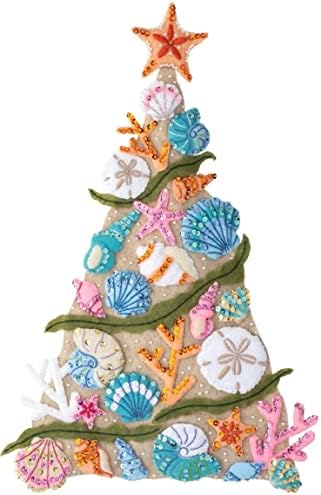 Bucilla Felt Applique Wall Hanging Kit, Coastal Christmas, Perfect for DIY Arts and Crafts, 89500E