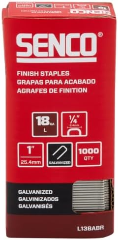 SENCO Collated Medium Wire Staples, Galvanized, 18 GA (L13BABR) 1,000 Box