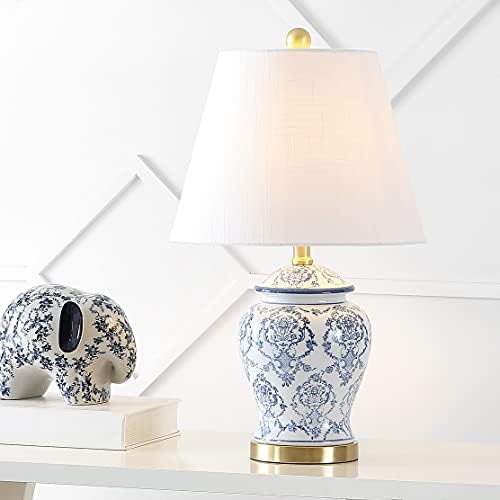 JONATHAN Y Juliana Chinoiserie Ceramic Urn Table Lamp 22.25", Blue/White