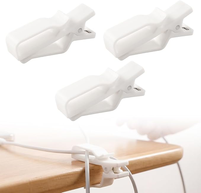 Movable Cord Holder for Nightstand, 2026 New Upgrade Cord Organizer Holder, Cable Organizers USB Cable Holder Wire Organizer Cord Clips, Cable Hider for Home, Office,Cubicle Accessories (6, White)