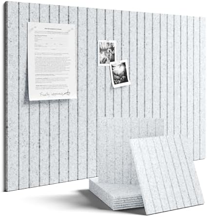 Fluxynara 36" x 24" Large Felt Bulletin Board, Light Gray