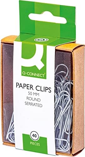 Q-Connect KF02025Q Paperclip 50mm Corrugated, 10 Packs of 40, 400 Total (Pack of 10)