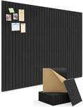 Kuchoow Felt Bulletin Board Tiles Self Adhesive Pin Cork Board Alternative for Wall, Large Panels 48"×36" 12 Pack Black Corkboard Memo Vision Display Photo Organizer for Office Home Classroom