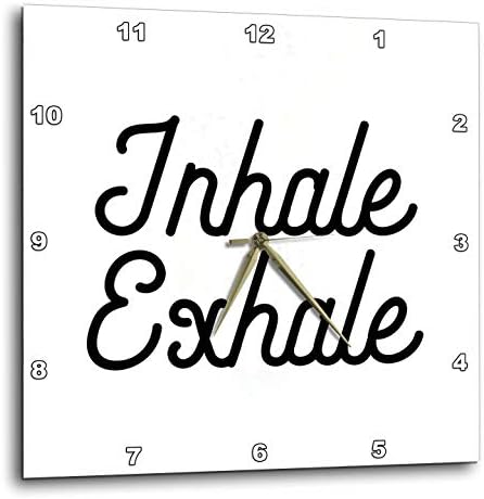 3dRose Wall Clock Silent - 10 inch - Inhale Exhale - Anne Collections Quotes
